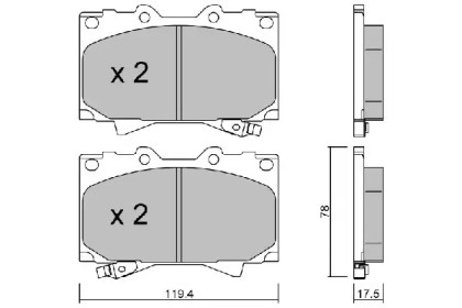 Комплект тормозных колодок AISIN BPTO-1912